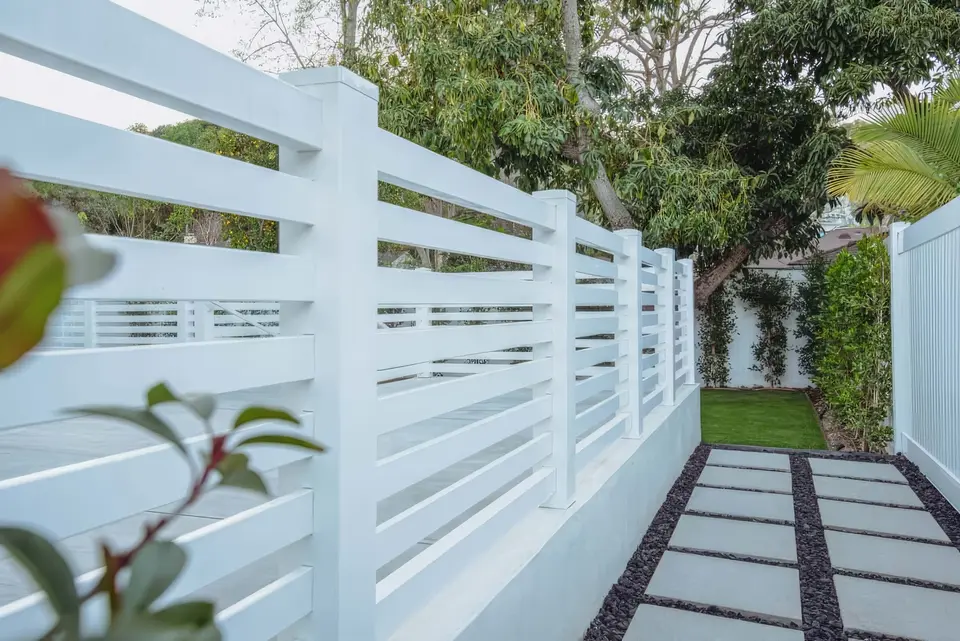 Vinyl picket fence installation