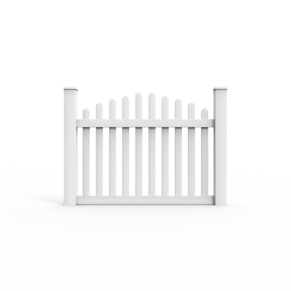 Vinyl arched picket fence style