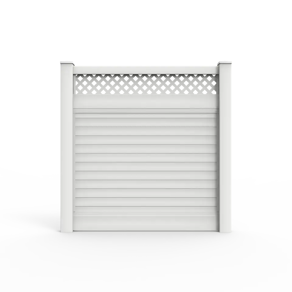 Vinyl privacy fence with lattice top style