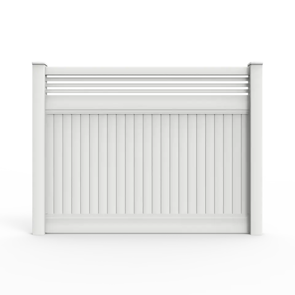 Vinyl vertical privacy fence with accent style